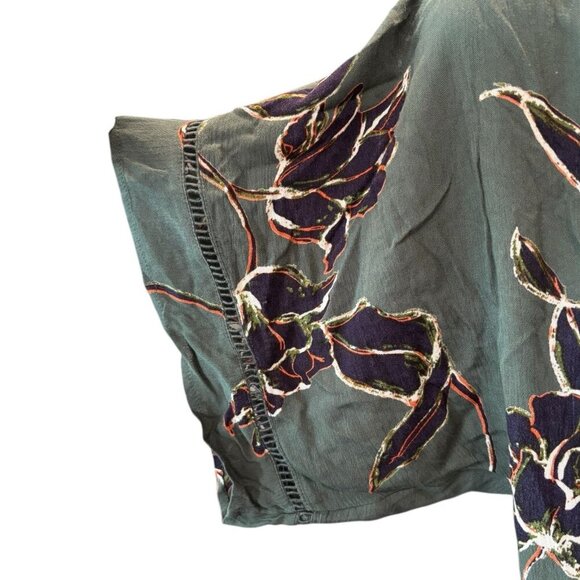 O’Neill Kendal Floral Jumpsuit Women’s XS VNeck Tie Waist Resortwear White Lotus - Picture 6 of 9